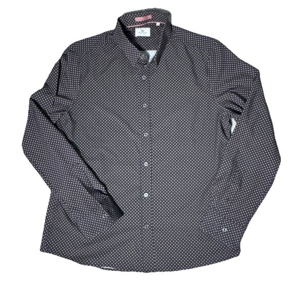 7D 7 Diamonds 4 Way Stretch Aspect Woven Mens Lightweight Buttondown Shirt Sz L - Picture 1 of 5